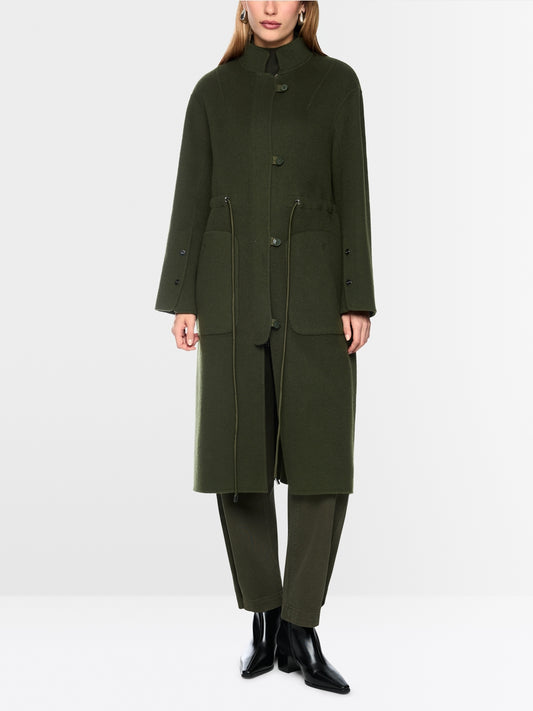 Marc Cain Forest Wool Blend Coat with Drawstring