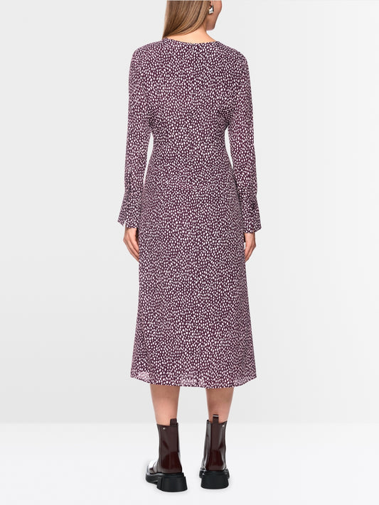 Marc Cain Wine Maxi dress with Polka Dot Print