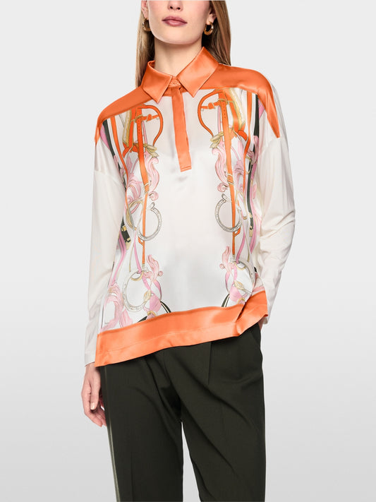 Marc Cain Off-White Silk Blend Blouse-Style Shirt