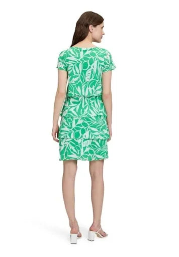 Betty Barclay green short tiered dress 1703 1255