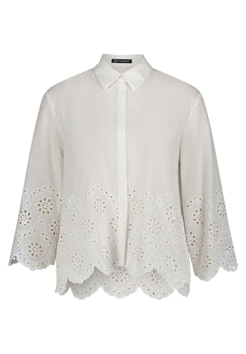 Betty Barclay White 3/4 Sleeve Broderie Anglaise Shirt