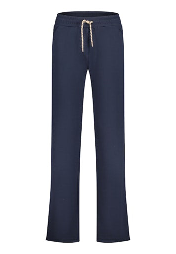 Betty Barclay Dark Blue Pull-On Jersey Trousers in Relaxed Fit, Mid-Rise 61451761