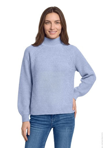 Betty Barclay Blue Lurex Turtleneck Sweater