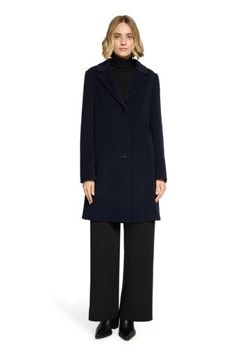 Betty Barclay Dark Blue Wool Blend Coat