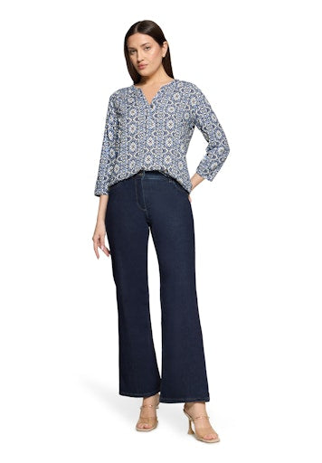 Betty Barclay Dark Denim Slim Fit Jeans with Mid-Rise in Vintage Stone Wash
