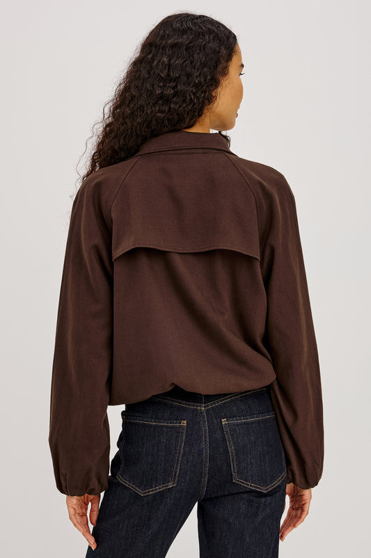 Rails Espresso Relaxed Oversized Funnel Neck Jacket