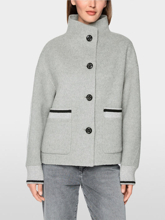 Marc Cain Sports Grey Sporty Jacket with Stand-Up Collar