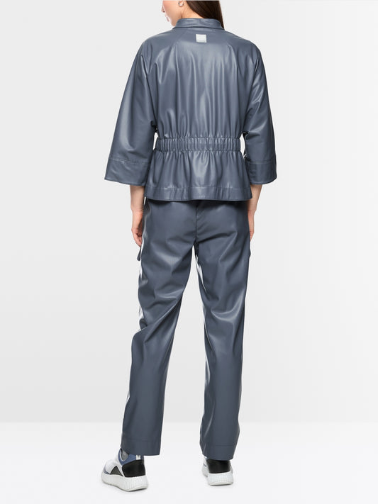 Marc Cain Sports Grey Faux Leather Jacket