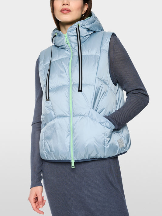 Marc Cain Sports Blue Hooded Quilted Gilet