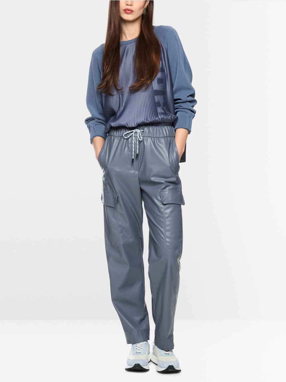 Marc Cain Sports Grey WUXI Faux Leather Trousers BS81.26 J07
