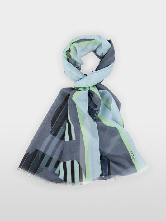 Marc Cain Sports Grey Scarf with Graphic Print