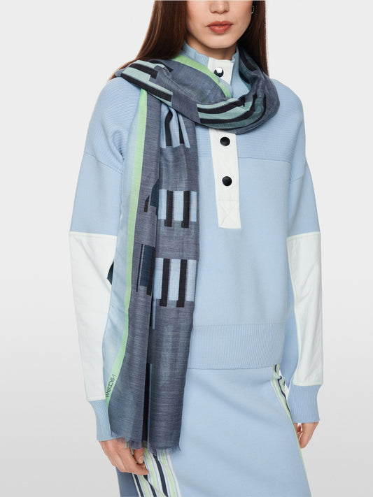 Marc Cain Sports Grey Scarf with Graphic Print