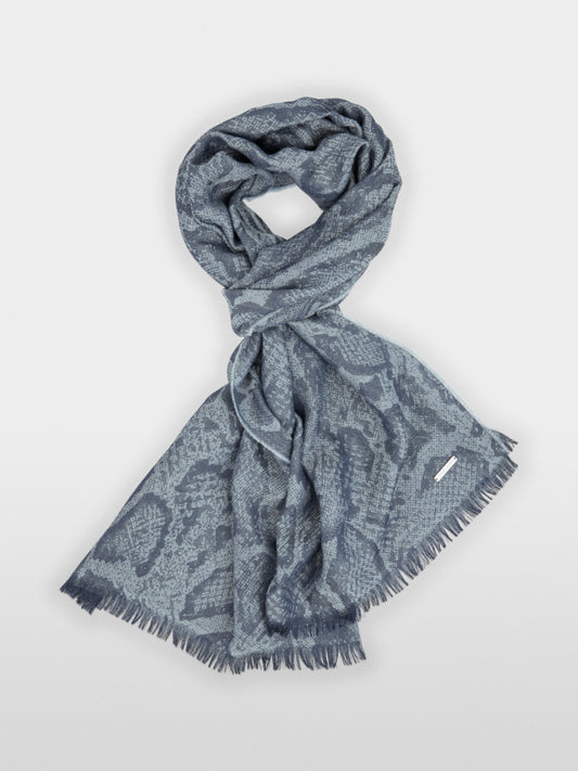 Marc Cain Sports Blue Scarf with Snake Print
