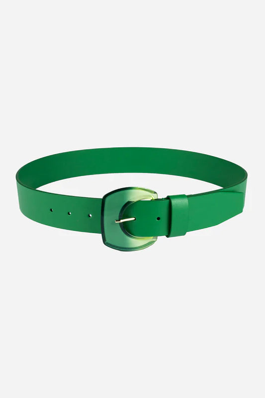Gavazzeni Jennifer Green Smooth Leather Belt with Resin Buckle CA01037659