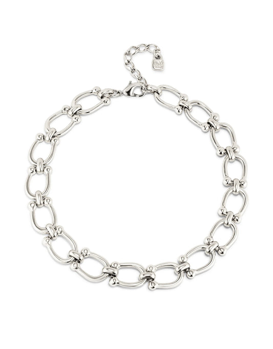 Uno de 50 Silver Short Link Chain Necklace COL1898