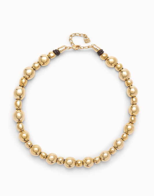 Uno de 50 Gold Beaded Short necklace COL1996