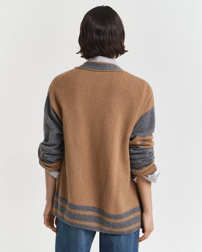 Gant whiskey brown varsity v-neck cardigan 4805422