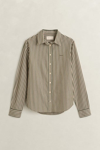 Gant Country Green Regular Striped Poplin Shirt