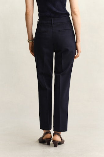 Gant Dark Blue Cropped Slim Fit Trousers