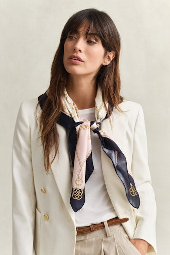 Gant Apricot Pink Chain Print Silk Scarf 4920274