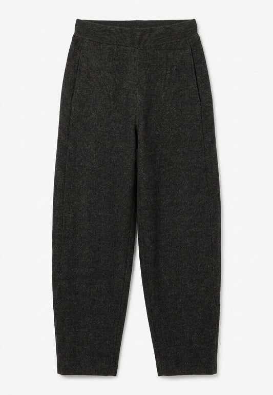 Diana Gallesi Anthracite Barrel Leg Knit Trousers with Elasticated Waist