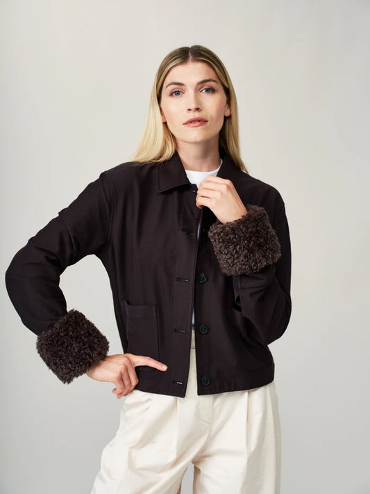 Helen Moore Black Double-Sided Faux Fur Wrist Warmer Wrist warmer