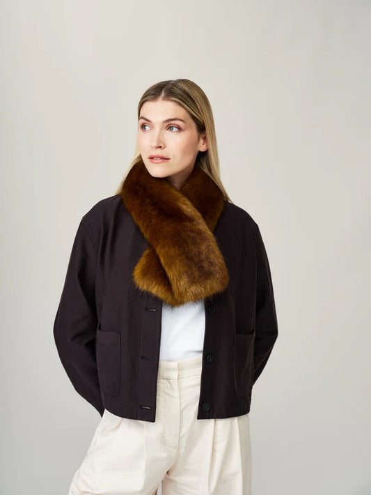 Helen Moore Olive Faux Fur Tippet Scarf