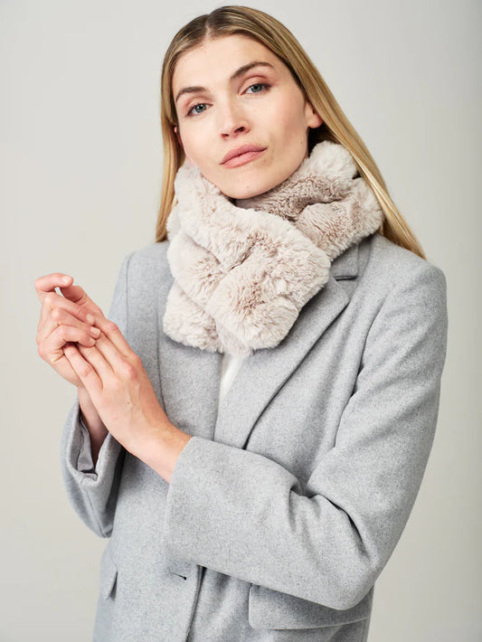 Helen Moore Mist Faux Fur Ruffle Scarf