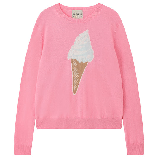 Jumper 1234 Cashmere Ice Cream Crew Sweater in Candy SPR25-2055