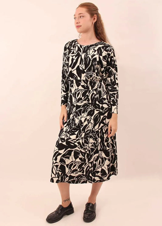Sani Blu abstract print round neck dress 6176