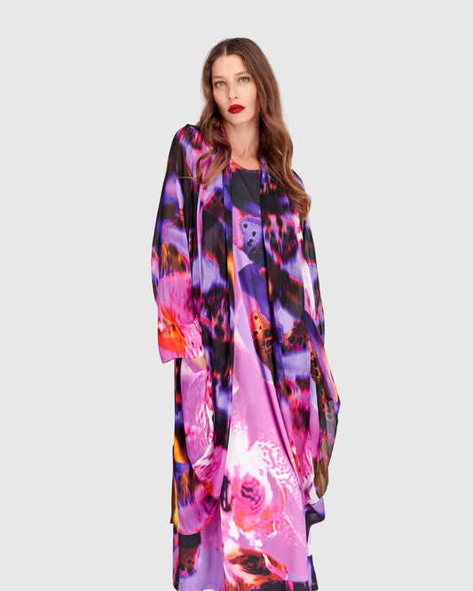 Orchid Long Relaxed Fit Viscose Jacket with Long Sleeves EJ3110