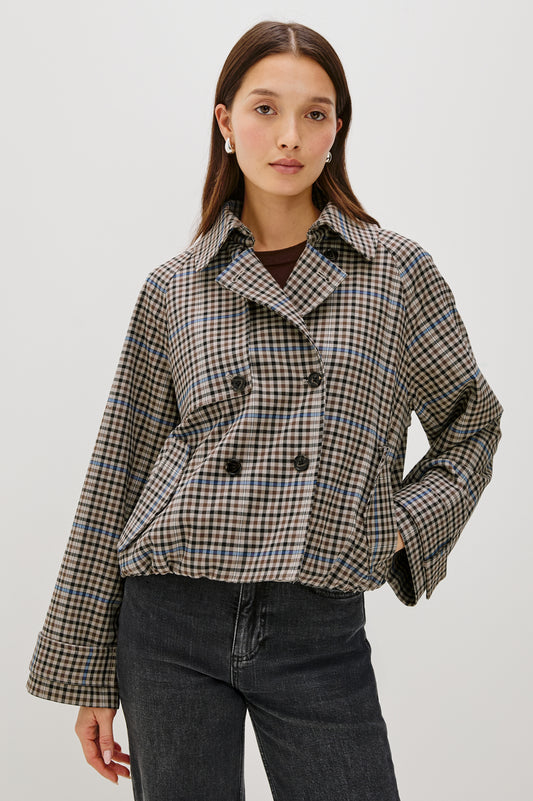 Rails double breasted check jacket Jett