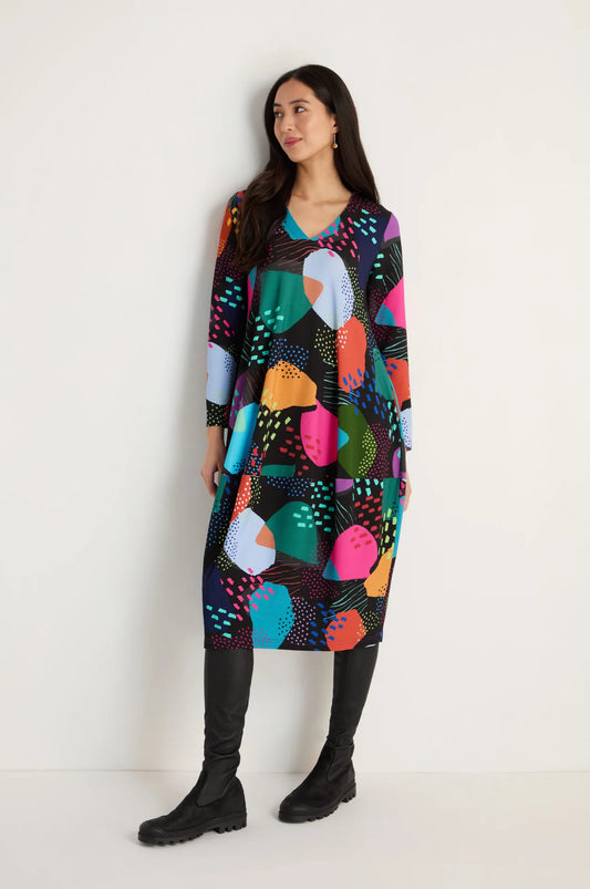Sahara Colour Play Print Jersey Bubble Dress JFD5247-MMP