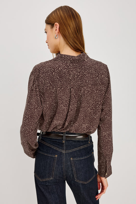 Rails Cocoa Cheetah Print Button-Up Long Sleeve Shirt