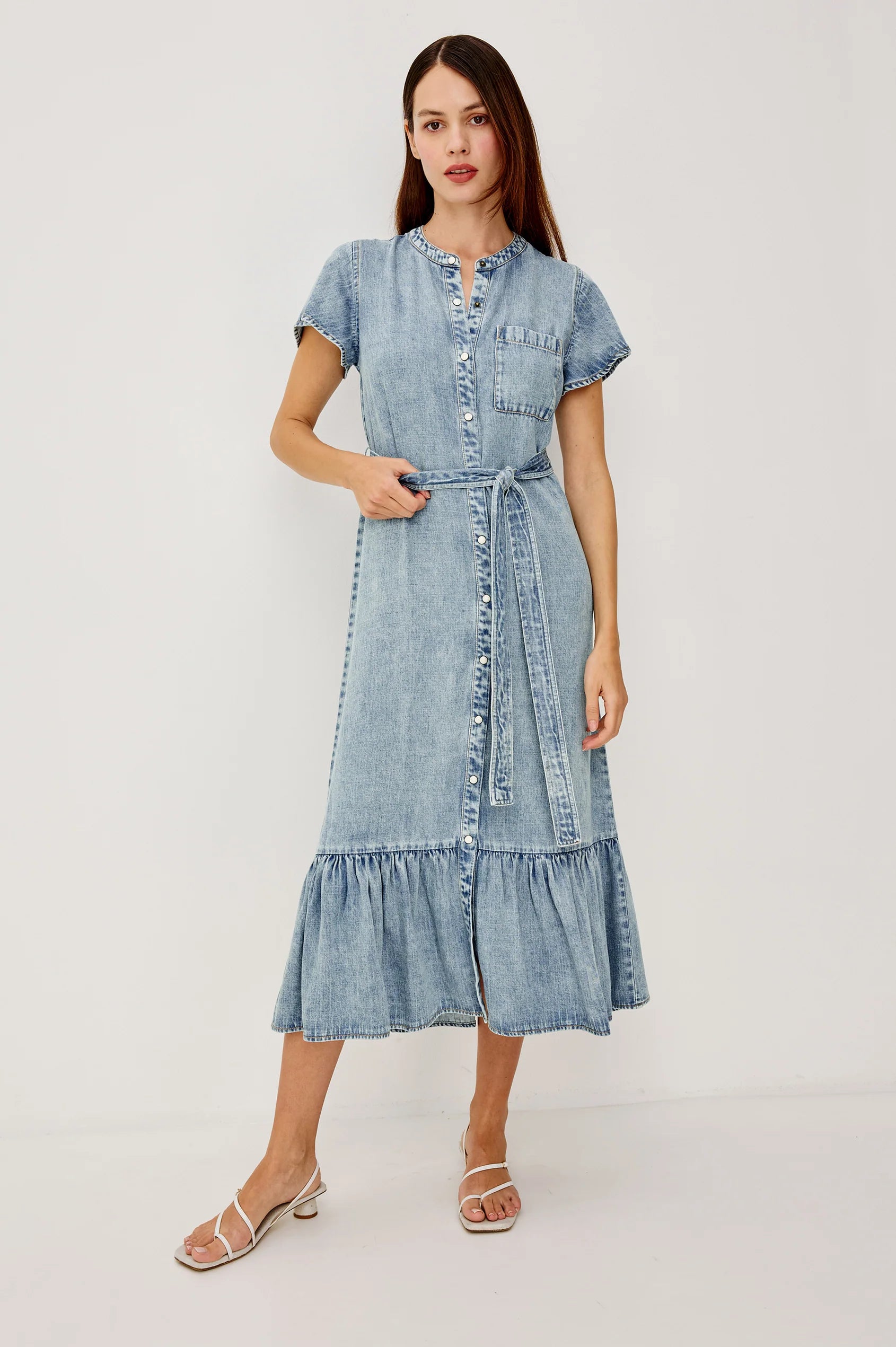 Rails Faded Indigo Tencel Denim Shirt Dress KAHLO - Jane Young