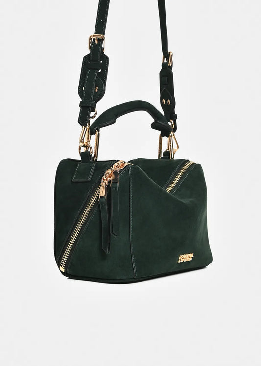 Essentiel Antwerp Green Suede Leather Bobbi Bag