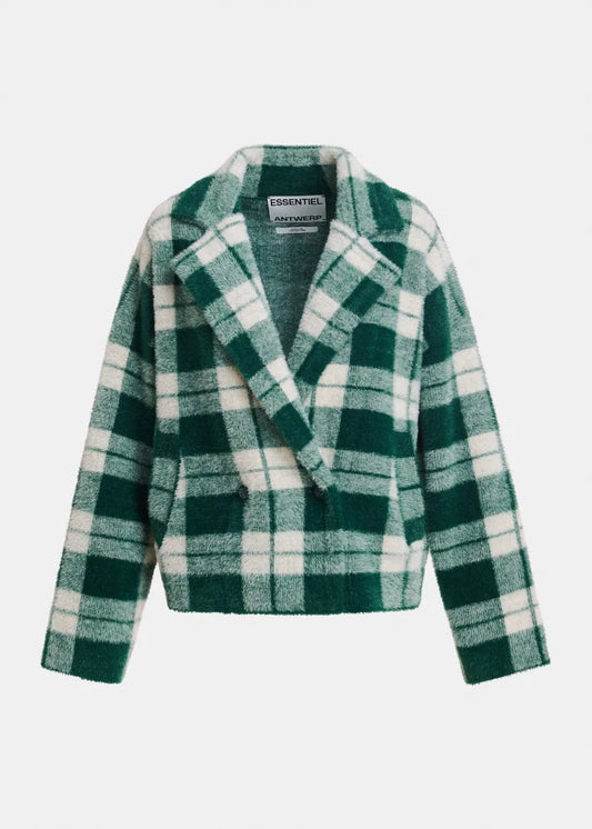 Essentiel Antwerp Forest Green Green checked Cardigan