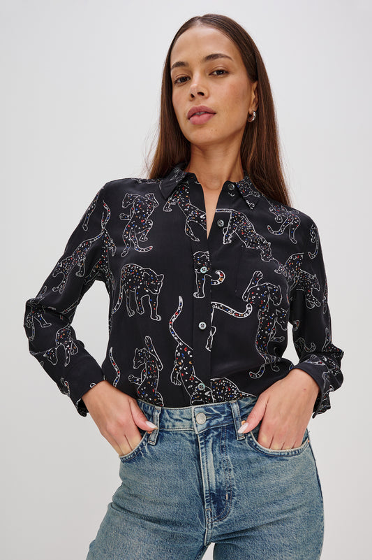 Rails jaguar print silk shirt Kate