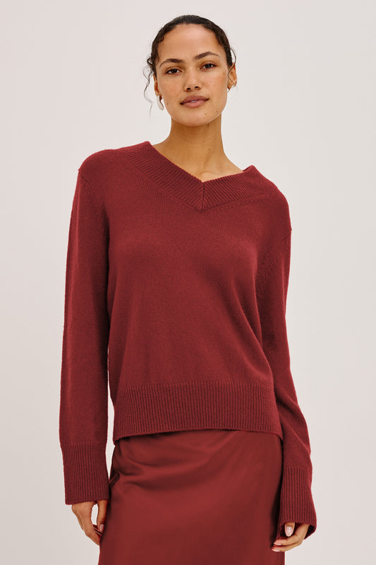 Rails Crimson V-Neck Wool & Cashmere Blend Sweater