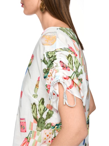 Marc Cain Sports Desert Fiesta Print Round Neck Short Sleeve Top AS51.34 W59