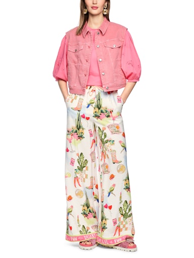 Marc Cain Sports Wide Leg Willmar Trousers with Desert Fiesta Print AS81.52 W52