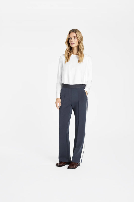 Gustav Magnet Grey Straight Leg Jersey Trousers with Elasticated Waist & Pockets 60032