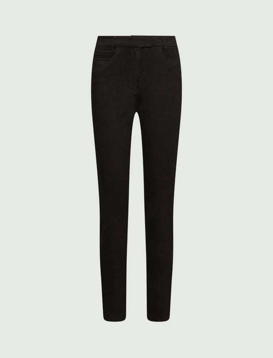 Marella Sport Dark Brown Skinny Stretch-Cotton Trousers