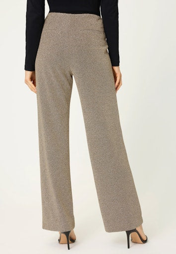 Olsen Gold Lurex Wide Leg Trousers – Pull-On Comfort Fit 14002464
