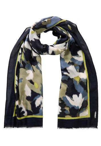 Olsen Moss Green Multi Print Viscose Scarf