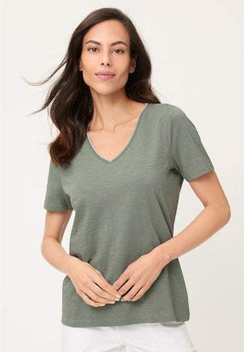 Olsen Khaki Cotton T-Shirt