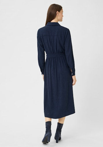 Olsen Belted Shirt Dress with Pockets in Ink 13002056
