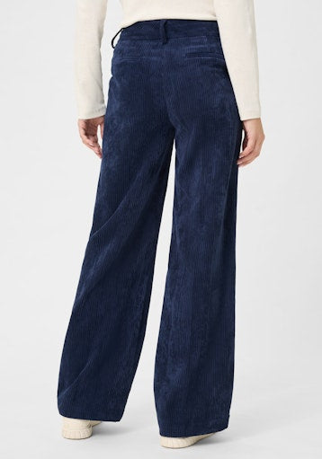 Olsen Wide Leg Corduroy Trousers with Side Pockets in an Ink Blue 14002478