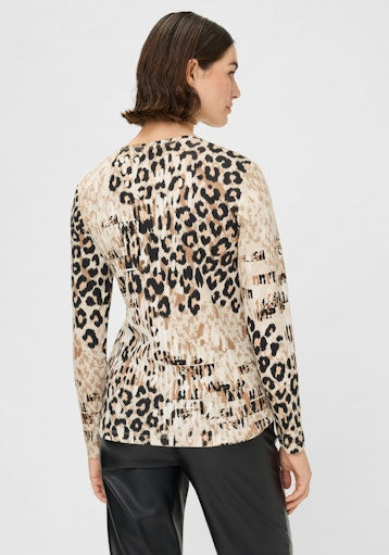 Olsen Animal Print Long Sleeve T-Shirt 11105231