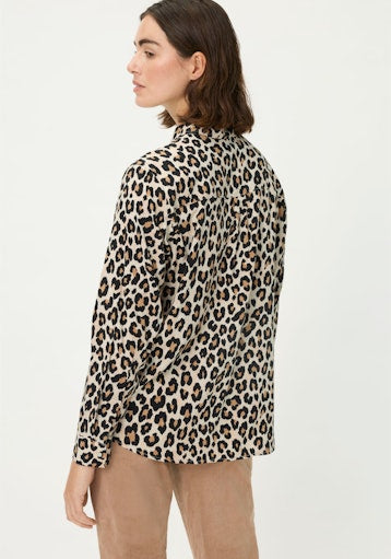 Olsen Leopard Print Long Sleeve Shirt 1200217